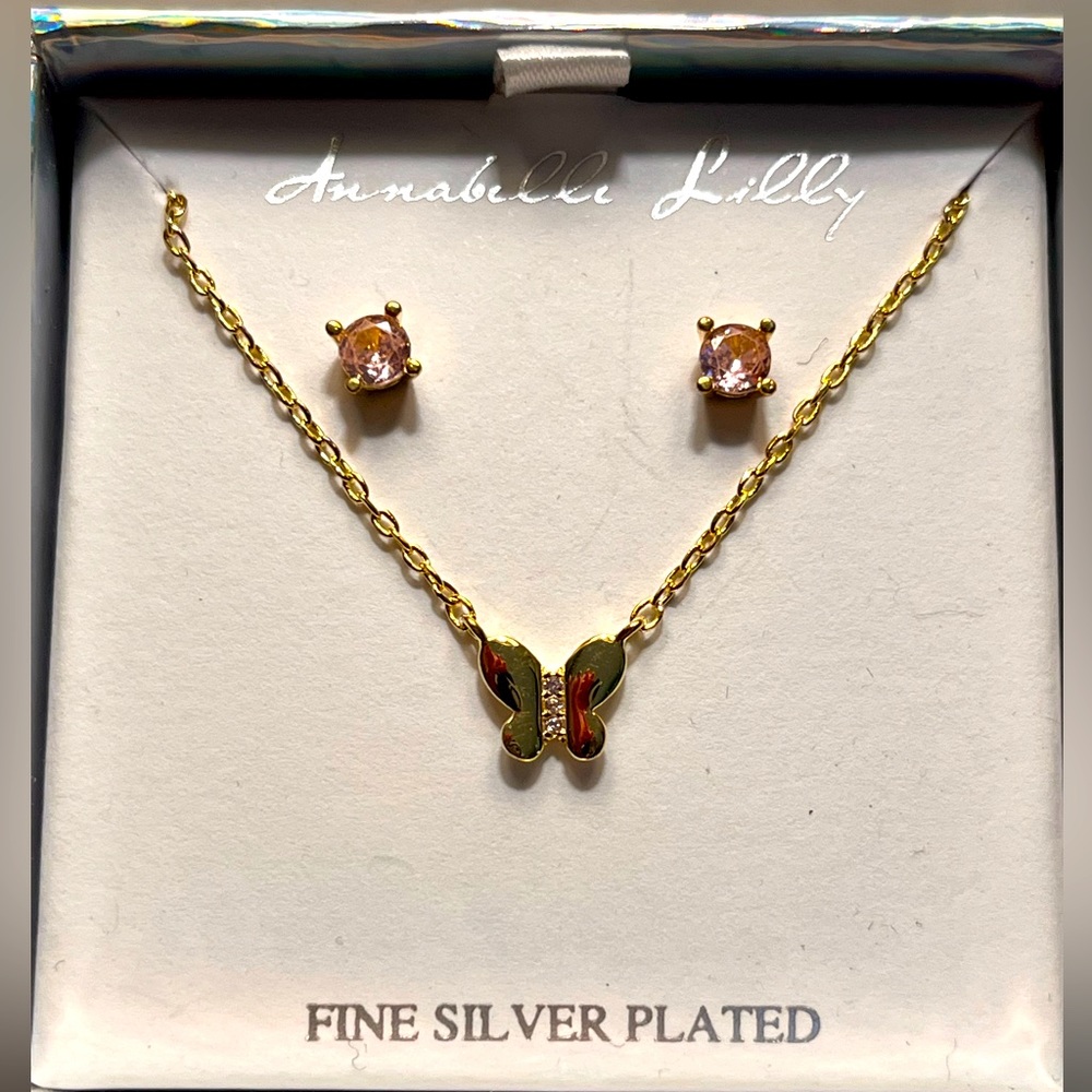 Annabella Lilly Necklace and Studs NIB